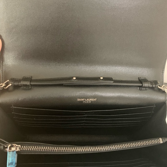 Saint Laurent Polka Dot Floral Monogram WOC - Picture 9 of 11